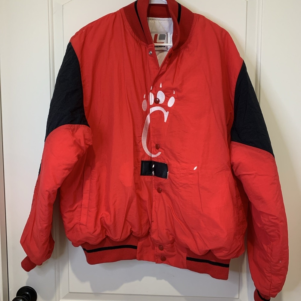 Vtg NWT Cincinnati Bearcats Jacket By Legends Athletic Made In USA XL Red
